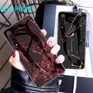 For Meizu 16Xs Marble Pattern Tempered Glass Phone Case