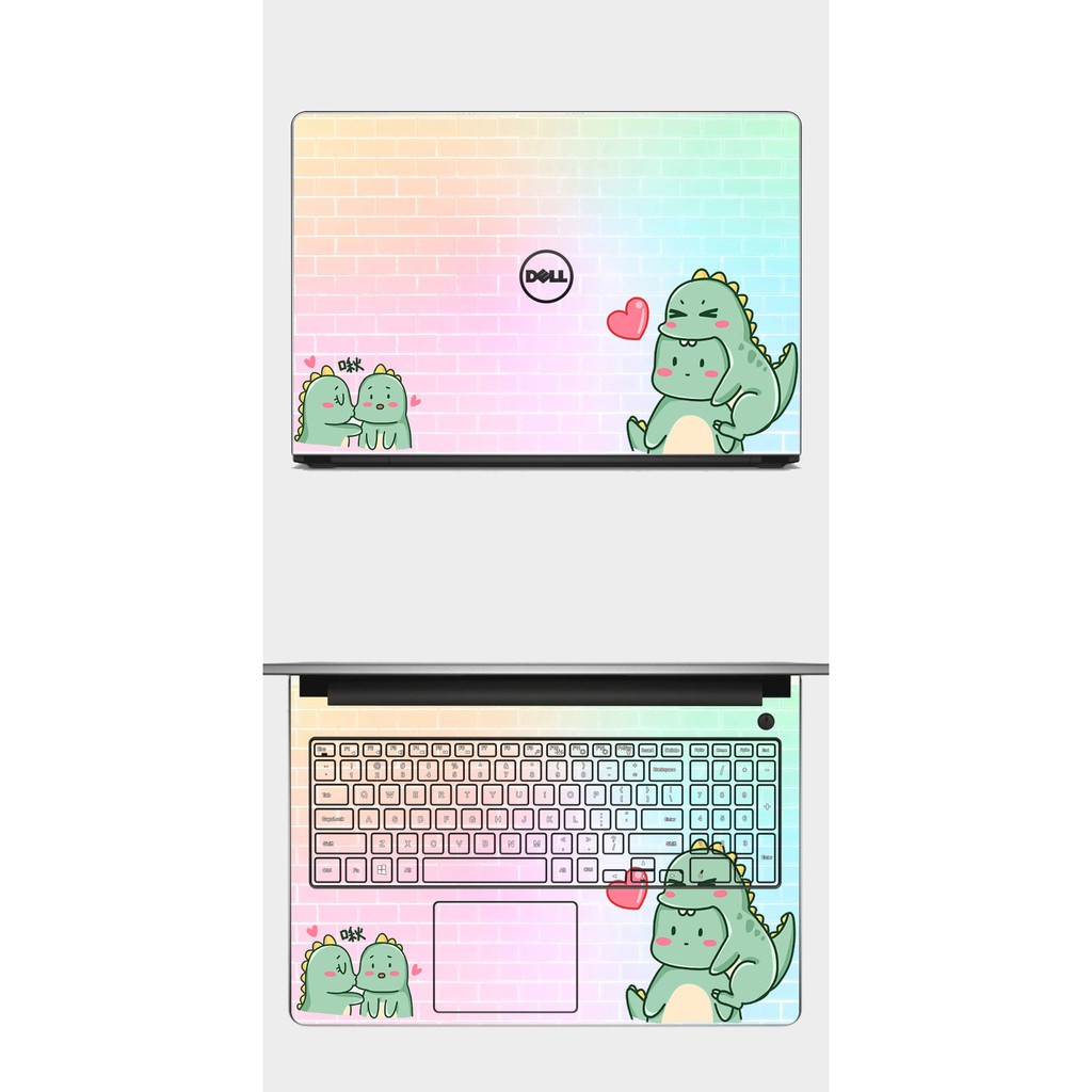 Skin laptop mẫu Khủng Long cute. Full các dòng như: Dell, Asus, Acer, Hp, Mac ,....