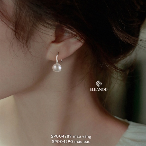 Bông tai nữ ngọc trai nhân tạo Eleanor Accessories chuôi hình móc câu phụ kiện trang sức nhỏ xinh xắn