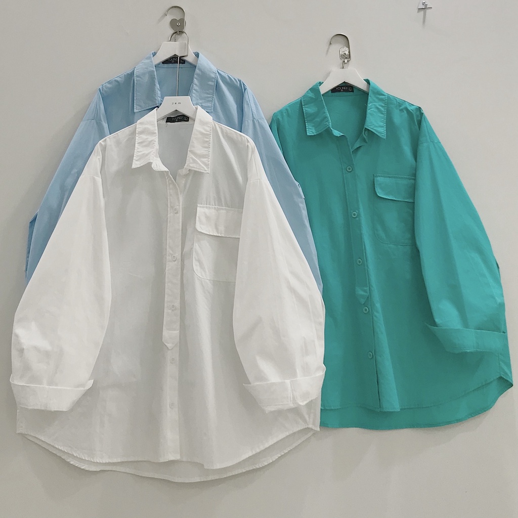 Áo Sơ Mi Nữ Tay Dài JEM CLOSET Form Rộng Chất Xi Cotton Style Trẻ Trung NESTREE 10392