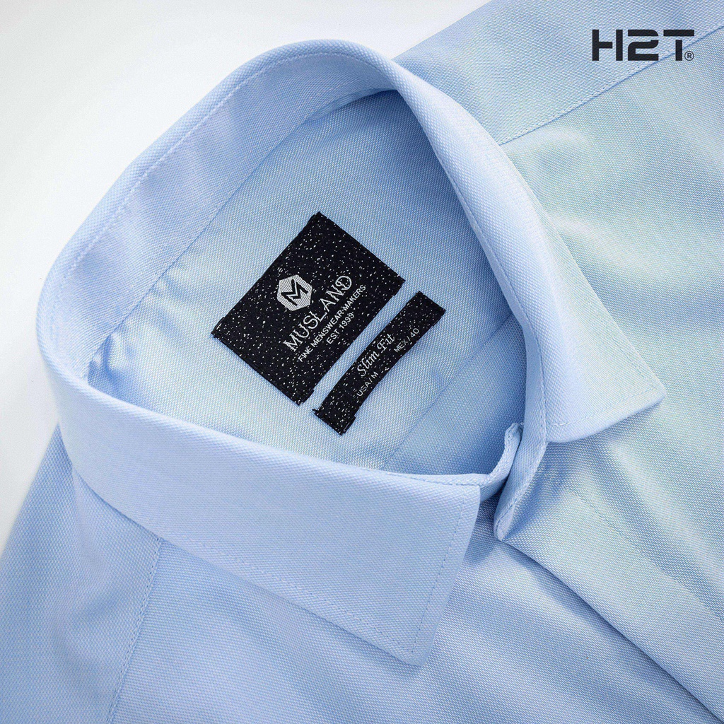 Áo Sơ Mi Nam Dài Tay H2T Kiểu Dáng Slim Fit, Chất Liệu Cao Cấp MUSLAND Vải Bamboo, Phần Nẹp Áo Che Cúc Ấn 1415 | BigBuy360 - bigbuy360.vn