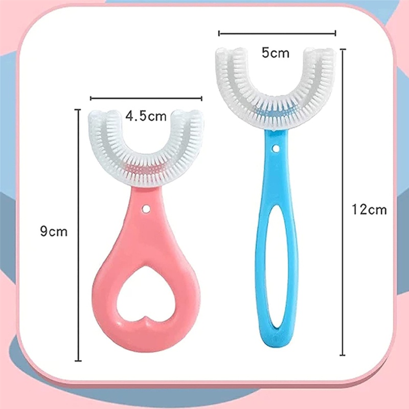 2 / 4 Bàn Chải Đánh Răng Silicone Hình Chữ U Cho Bé 0-12 Tuổi