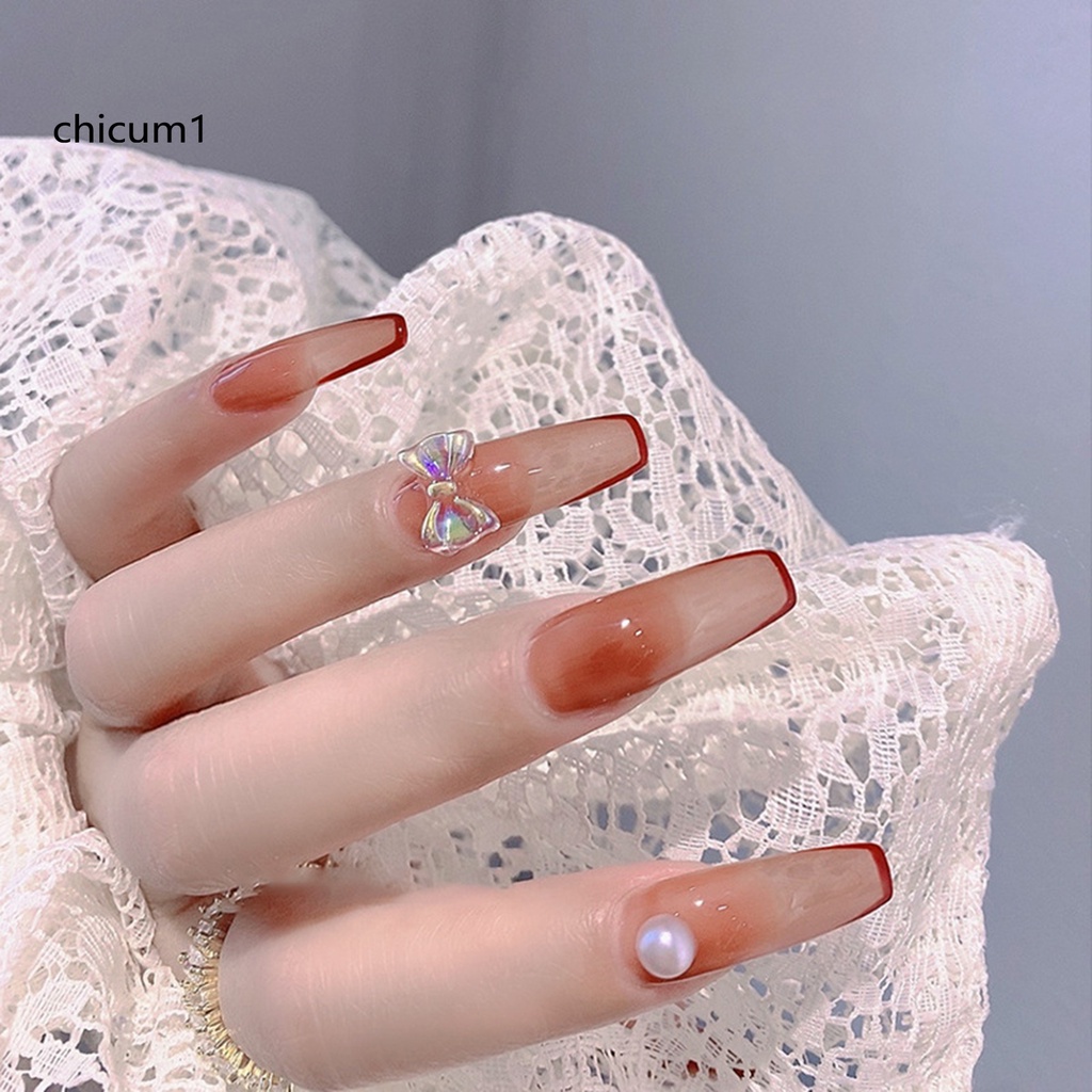 [Hàng mới về] Set 50 phụ kiện trang trí móng tay hình nơ 3d