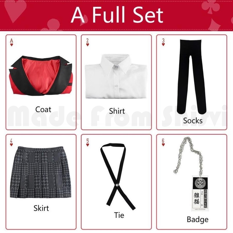 Bộ Đồ Hóa Trang Nhân Vật Kakegurui Kirari Momobami Nhật Bản