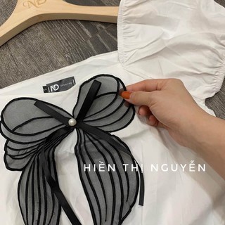 sét áo nơ cổ chân váy ảnh thật
