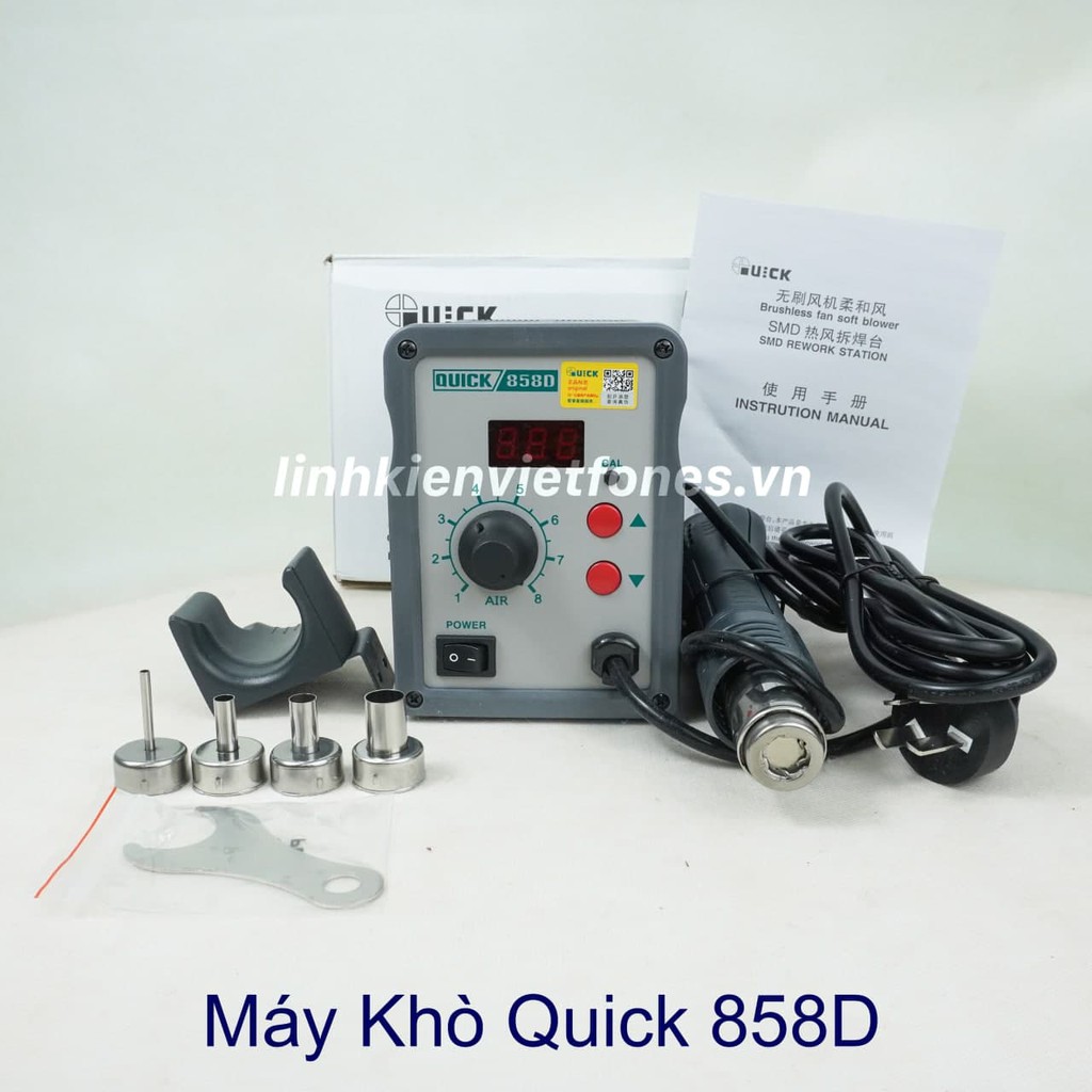 Máy Khò Từ Quick 858D chính hãng (Gió mạnh, gia nhiệt nhanh, tự động ngắt khi gác, không gây ồn)