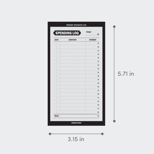 Sticky note/ giấy note dán ghi chép chi tiêu Hàn Quốc - ICONIC Spending Log
