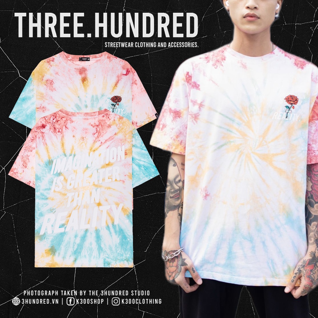 Áo Thun Imagination Tie Dye Rainbow Chất Liệu Cotton Thoáng Mát