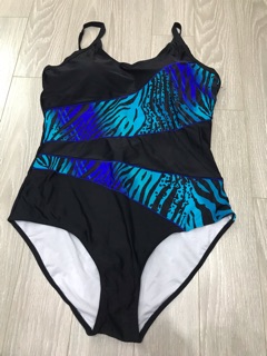 Monokini đen basic viền xanh óng ánh big size 70-75kg
