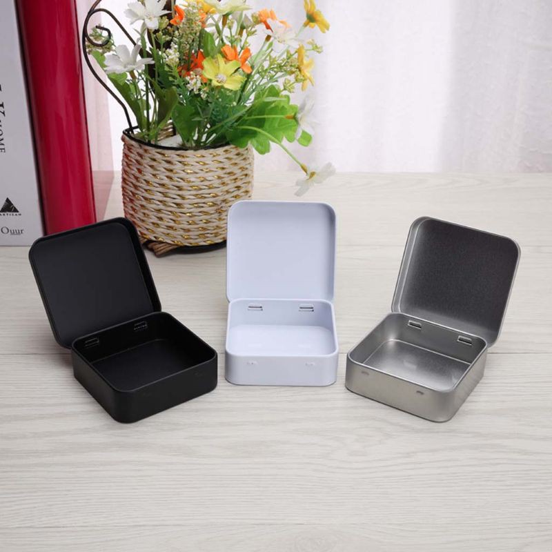 1 Gói 5 Hộp Thiếc Nhỏ Hình Vuông Đựng Trang Sức