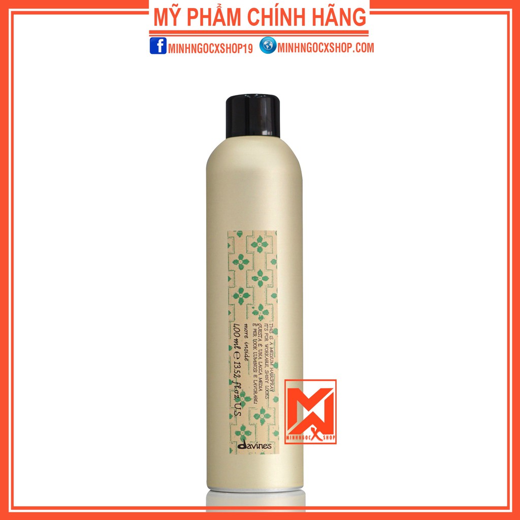 Gôm xịt giữ nếp trung bình DAVINES MEDIUM HAIR SPRAY 400ml chính hãng