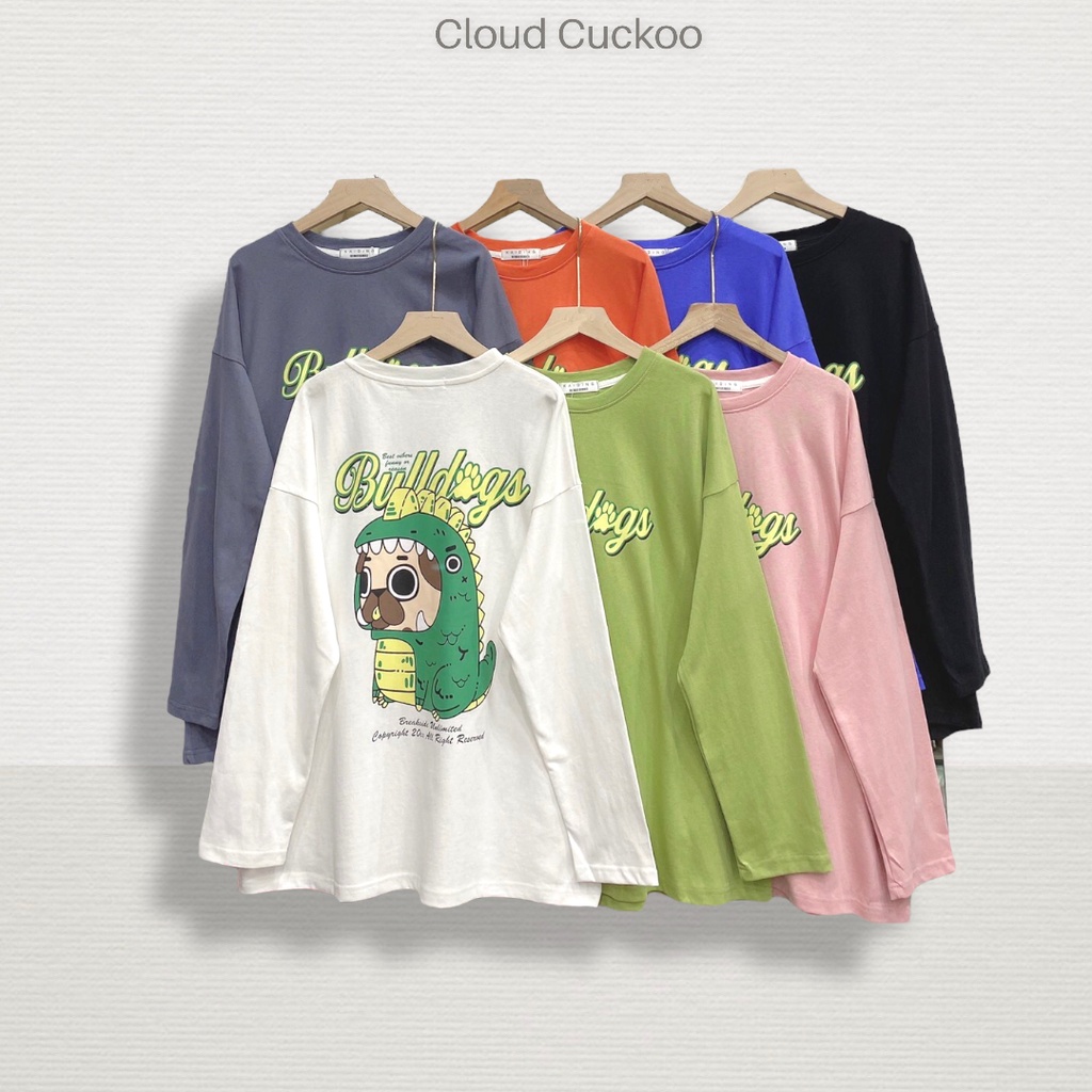 Áo Dài Tay Hình Khủng Long Dễ Thương Chất Cotton Thu Đông Siêu Đẹp - Mã Số: KD0153