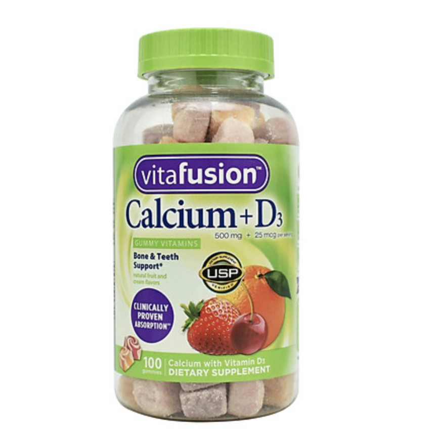 Kẹo dẻo bổ sung vitamin Vitafusion Calcium + D3 500mg (100 Viên/Hộp)
