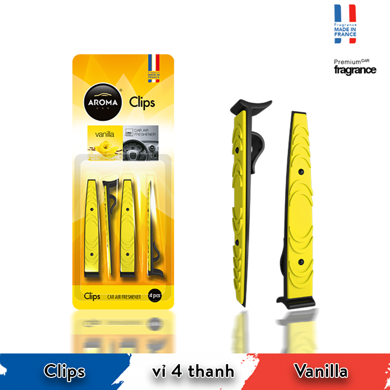 [Nhập Khẩu EU] Gài cửa gió ô tô Aroma Car Clip 4 thanh/hộp