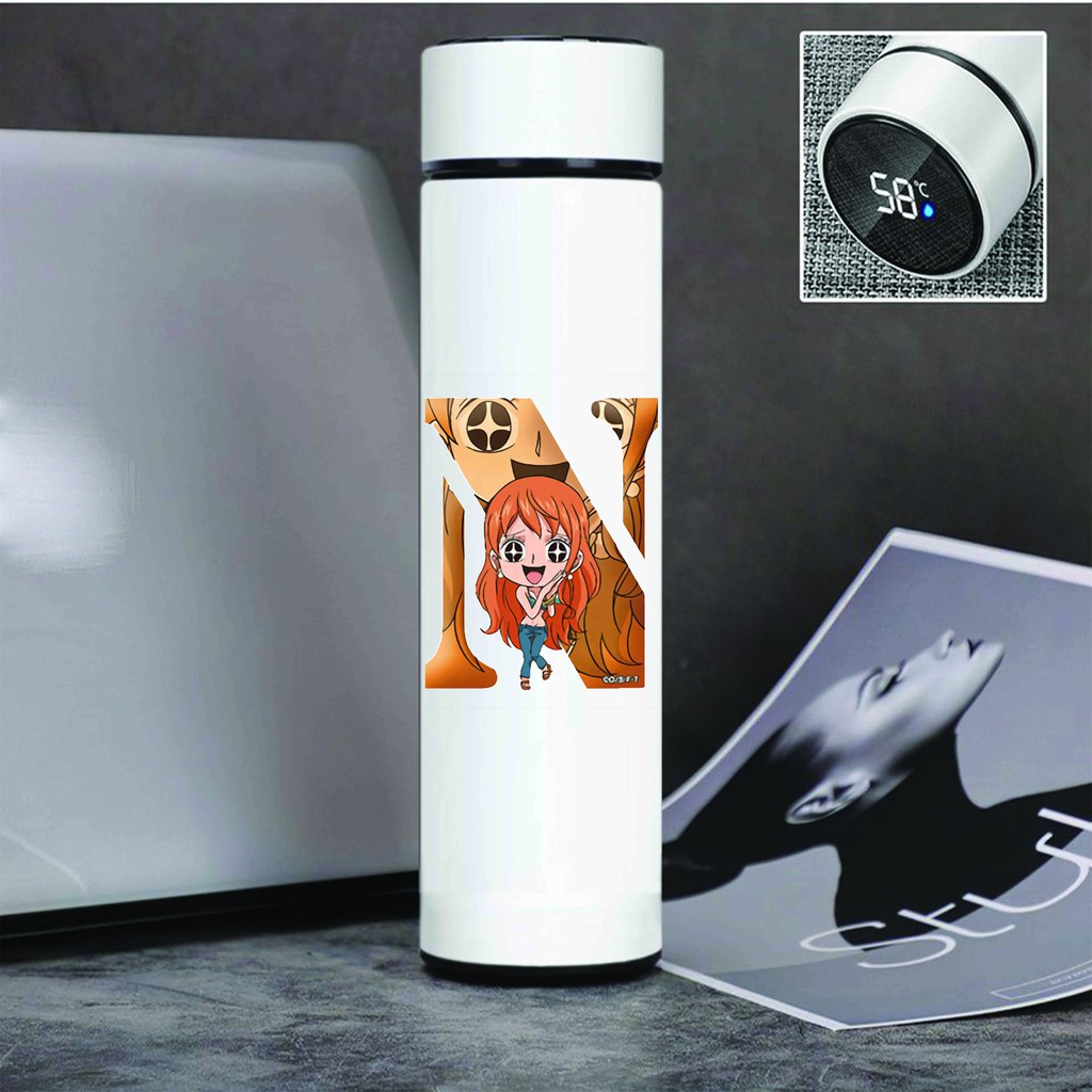Bình giữ nhiệt đựng nước in hình ONE PIECE ĐẢO HẢI TẶC ver CHỮ CÁI tiện lợi xinh xắn anime chibi