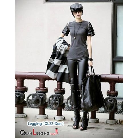 Quần legging giả màu đen da [QL22Den] | BigBuy360 - bigbuy360.vn
