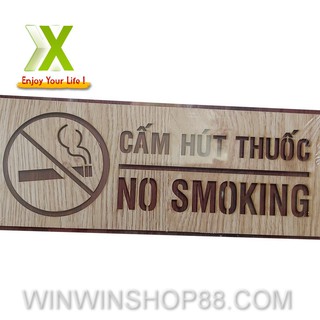 Bảng Gỗ Cấm Hút Thuốc ANDHERE