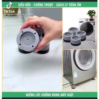 BỘ 4 NÚT CAO SU CHỐNG RUNG MÁY GIẶT LOẠI TỐT - CHÂN ĐẾ BÀN GỖ - CHÂN CAO SU ĐỆM ĐA NĂNG MÀU XANH - MÀU GHI
