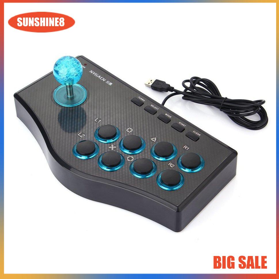 【SUN】3 In 1 USB Wired Game Controller Arcade Fighting Joystick Stick Gaming Console