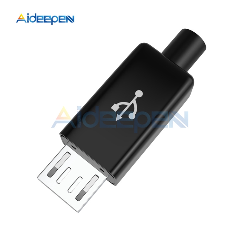 Set 10 Đầu Nối Dây Cáp Cổng Micro USB DIY Kèm Hộp Đựng Màu Đen DIY