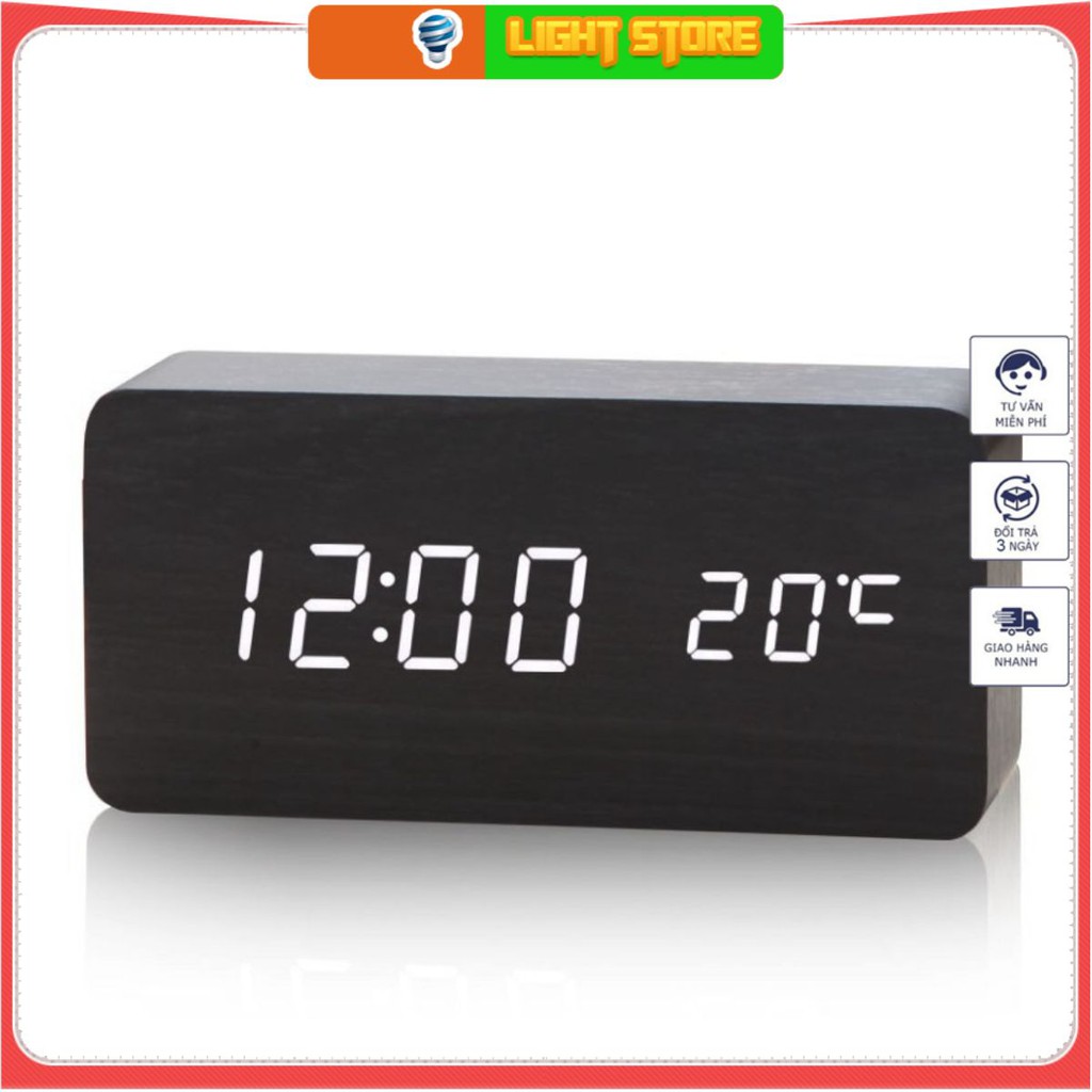 Combo 10 Đồng Hồ Gỗ Led Để Bàn Hình Chữ Nhật Giúp trang trí không gian làm việc của bạn, tạo điểm nhấn Riêng Bạn
