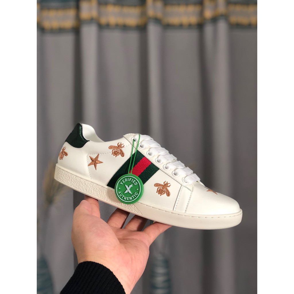 ▼✺Spring 2021 new gucci multi-bee cool little bee white shoes nam phiên bản hàn quốc của tất cả các trận đấu giày