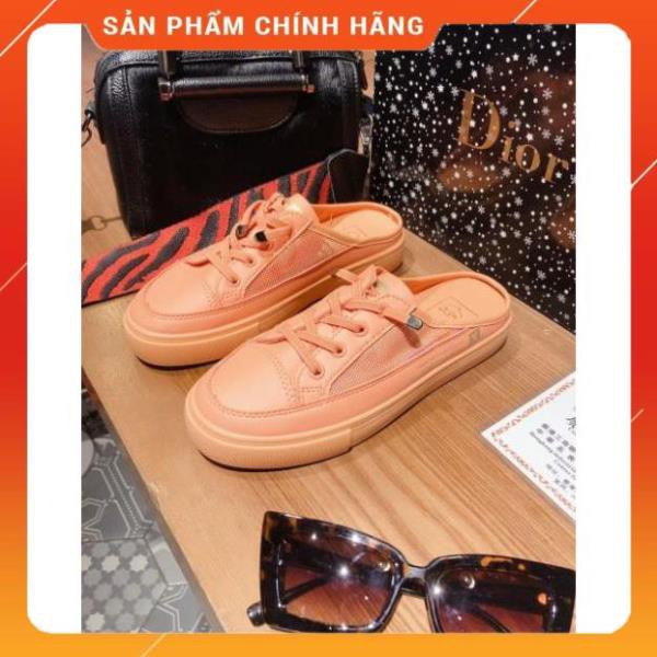 Tu(ẢNH THẬT) Giày Sục Thể Thao Nữ Màu Cam Pha Lưới Mềm Êm Xịn 2020 :