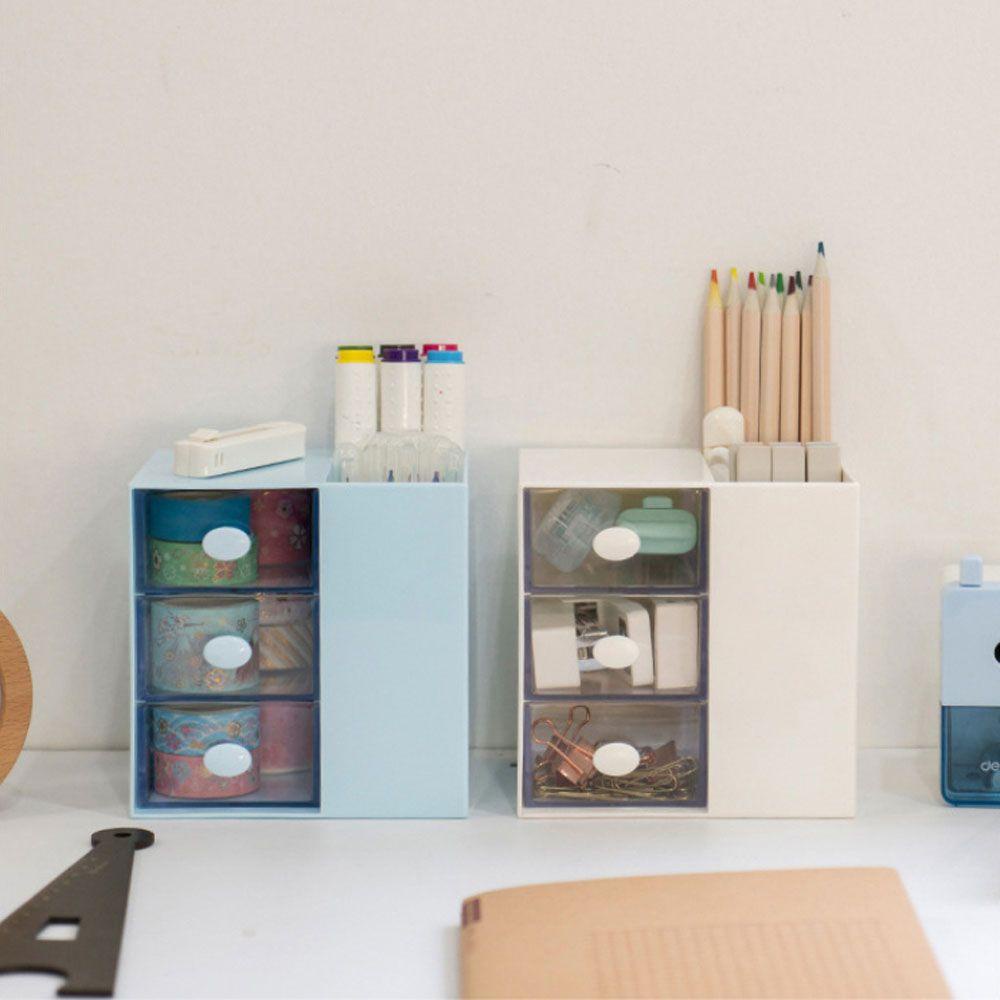 Hộp Đựng Bút Để Bàn Có Ngăn Kéo Màu Đen Dùng Trang Trí Nhà Cửa