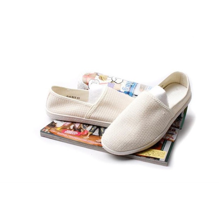 Giày lười nam L48, giày vải slipon sợi Canvas màu trắng trơn phong cách độc đáo, cá tính | BigBuy360 - bigbuy360.vn