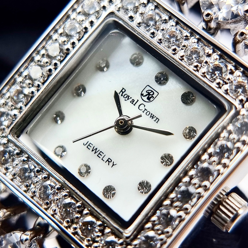 Đồng Hồ Nữ Chính Hãng Royal Crown D8160 Jewelry Dây Kim Loại Đính Đá Chống Nước Chống Xước