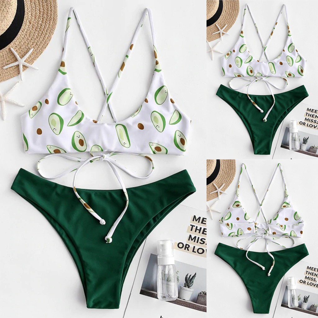Bộ đồ chơi họa tiết in hình trái bơ gợi cảm cho nữ | BigBuy360 - bigbuy360.vn