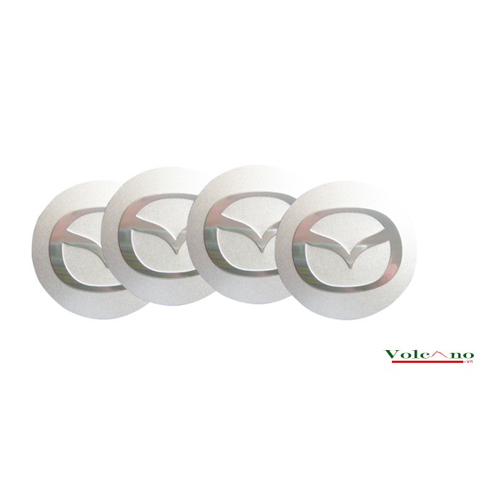 Set 4 Miếng Dán logo 56mm Trang Trí Trục Bánh Xe Hơi Mitsubishi Mazda Hyundai Chervolet Kia Toyota