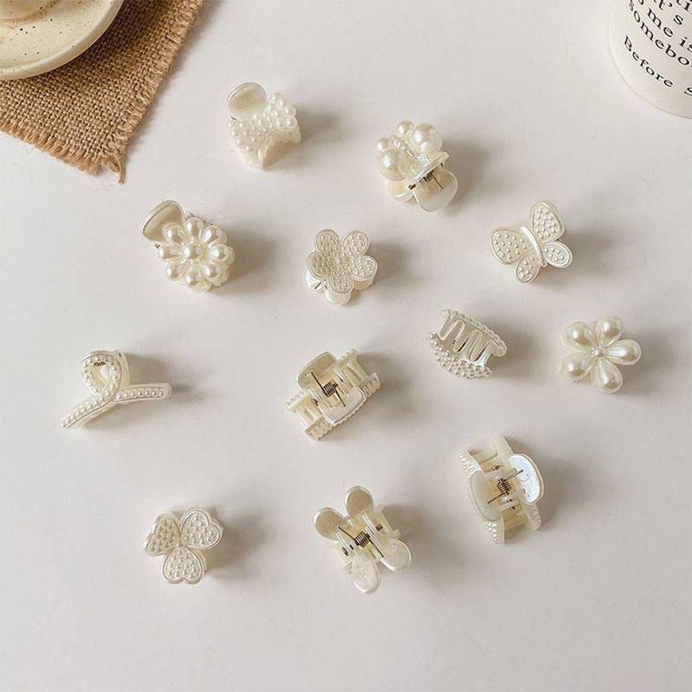 Set 10 Kẹp Tóc Càng Cua Màu Trắng Tạo Kiểu Tóc Thời Trang