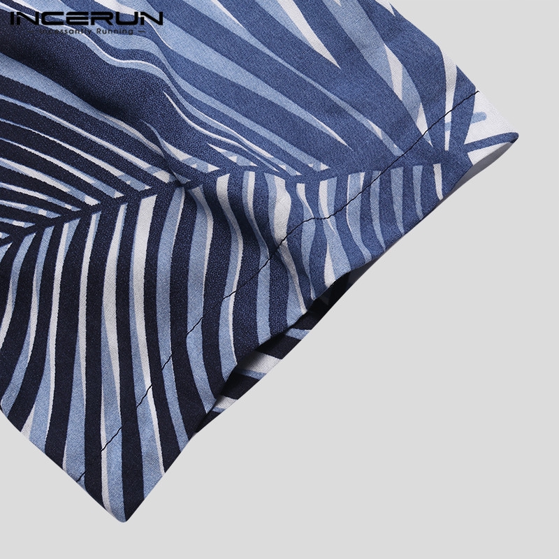 INCERUN Men's Causal Short Sleeve Formal Collar Shirt | BigBuy360 - bigbuy360.vn