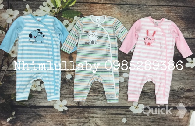 Bộ body liền quần băng lông bé trai/gái Lullaby