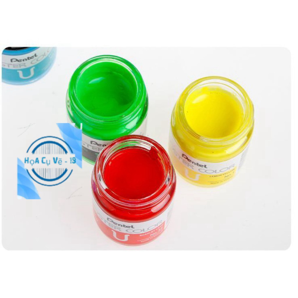 Màu Poster Color Pentel Bán Lẻ Hũ 30ml – Hàng Chính Hãng- CƠ BẢN VÀ ĐẶC BIỆT - Họa cụ vẽ