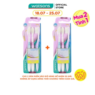 Bàn Chải Đánh Răng Watsons Soft Toothbrush Mềm 3 Cái