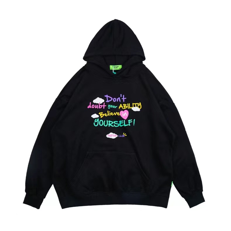 Áo hoodie ZHELIHANGFEI tay dài in chữ kiểu dáng trẻ trung năng động