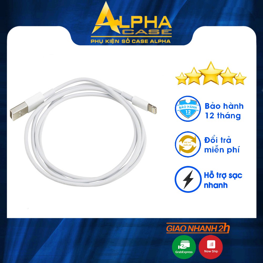 Cáp sạc lightning màu trắng iphone casealpha