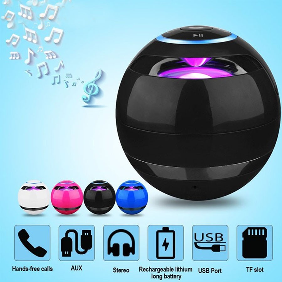 Loa mini trứng bluetooth 360 hình quả cầu âm thanh vòm hỗ trợ thẻ nhớ