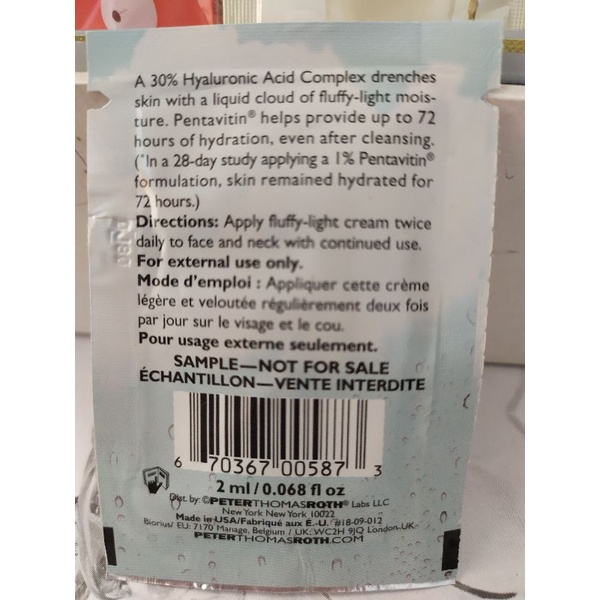 Mẫu thử kem siêu dưỡng ẩm 72h Peter Thomas Roth Sample 2ml