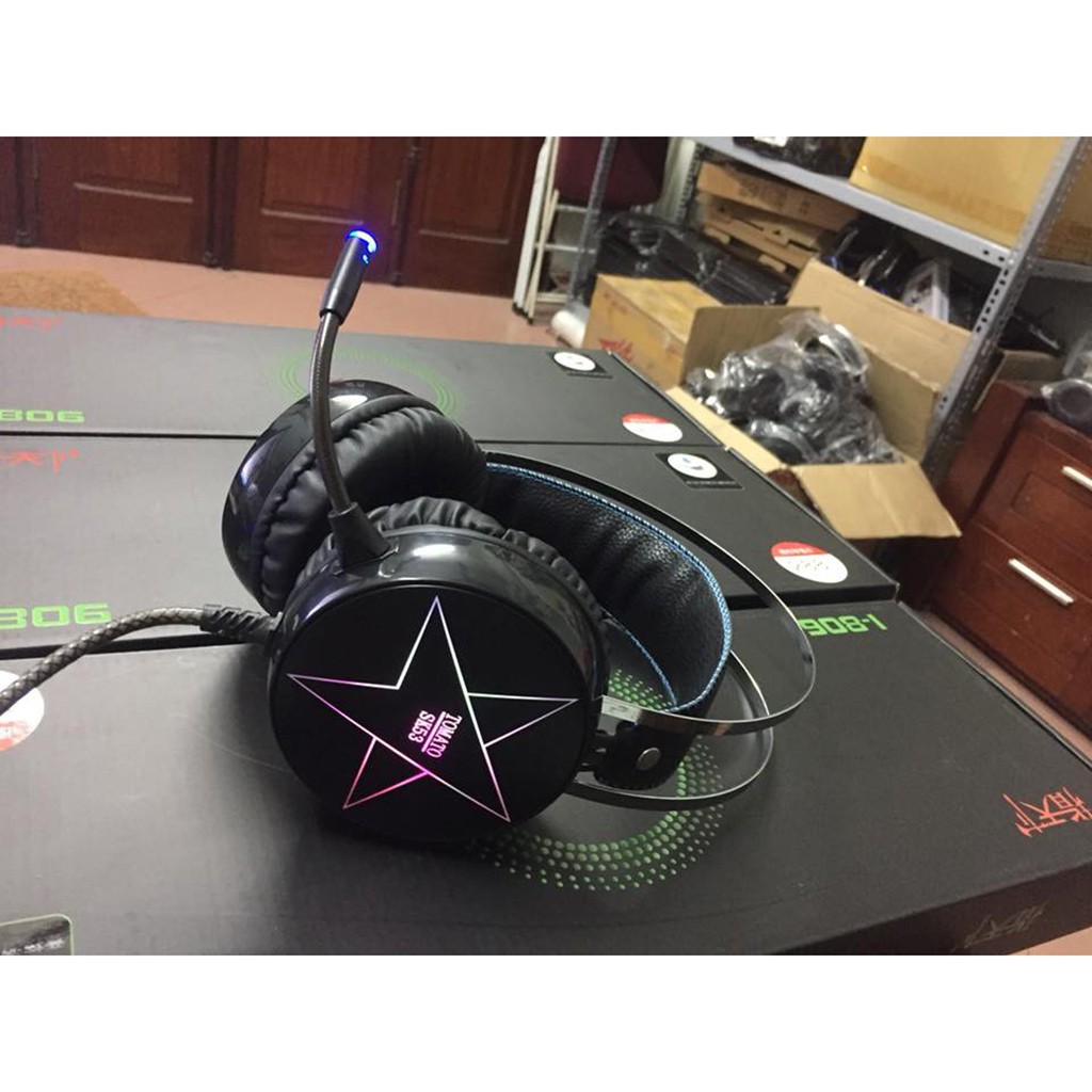Tai Nghe Chụp Tai Gamming Tomato SK53 7.1 - Đèn led siêu sáng - Âm thanh cực căng - Bảo hành 12 tháng