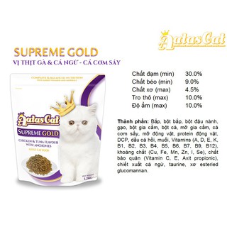 Thức ăn cho mèo Aatas Cat Gold - gói 1.2kg - mix cá cơm