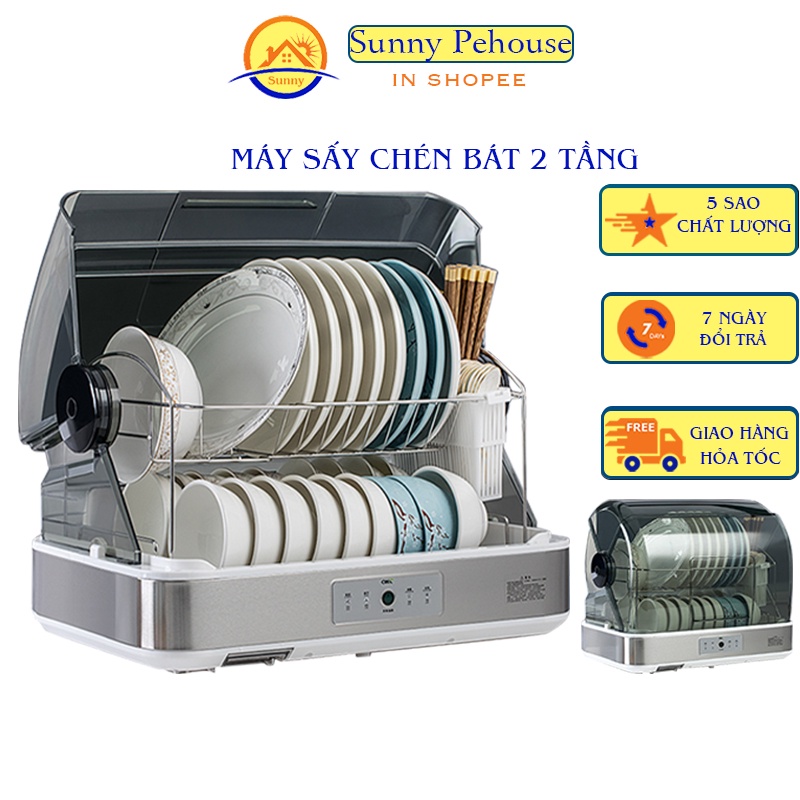 Máy sấy chén bát cao cấp Wanchang BJG62 2 tầng , Tủ sấy bát đĩa gia đình 45L, sấy khô, khử khuẩn