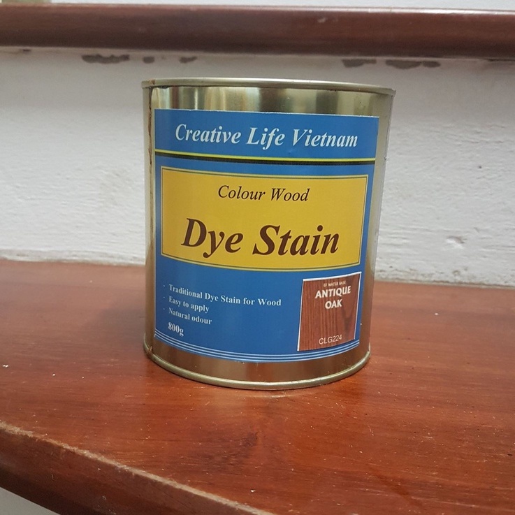 Dye Stain 800g - Sơn lau màu gỗ gốc nước Creative Life Vietnam mã 2xx - 3xx