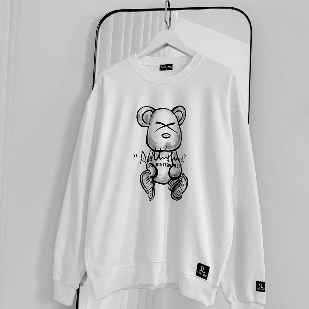 Áo Sweater JL Oversize Ex Bear, JACKLANE, Áo nỉ chui đầu Unisex Jack Lane