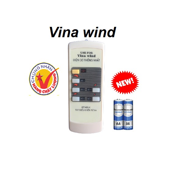 điều khiển quạt treo tường vinawind , remote quạt làm mát vinawind chính hãng tặng kèm pin