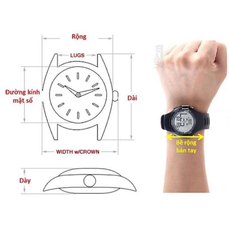 2 chốt đồng hồ, đòn gánh thay thế đủ size từ 8mm-25mm