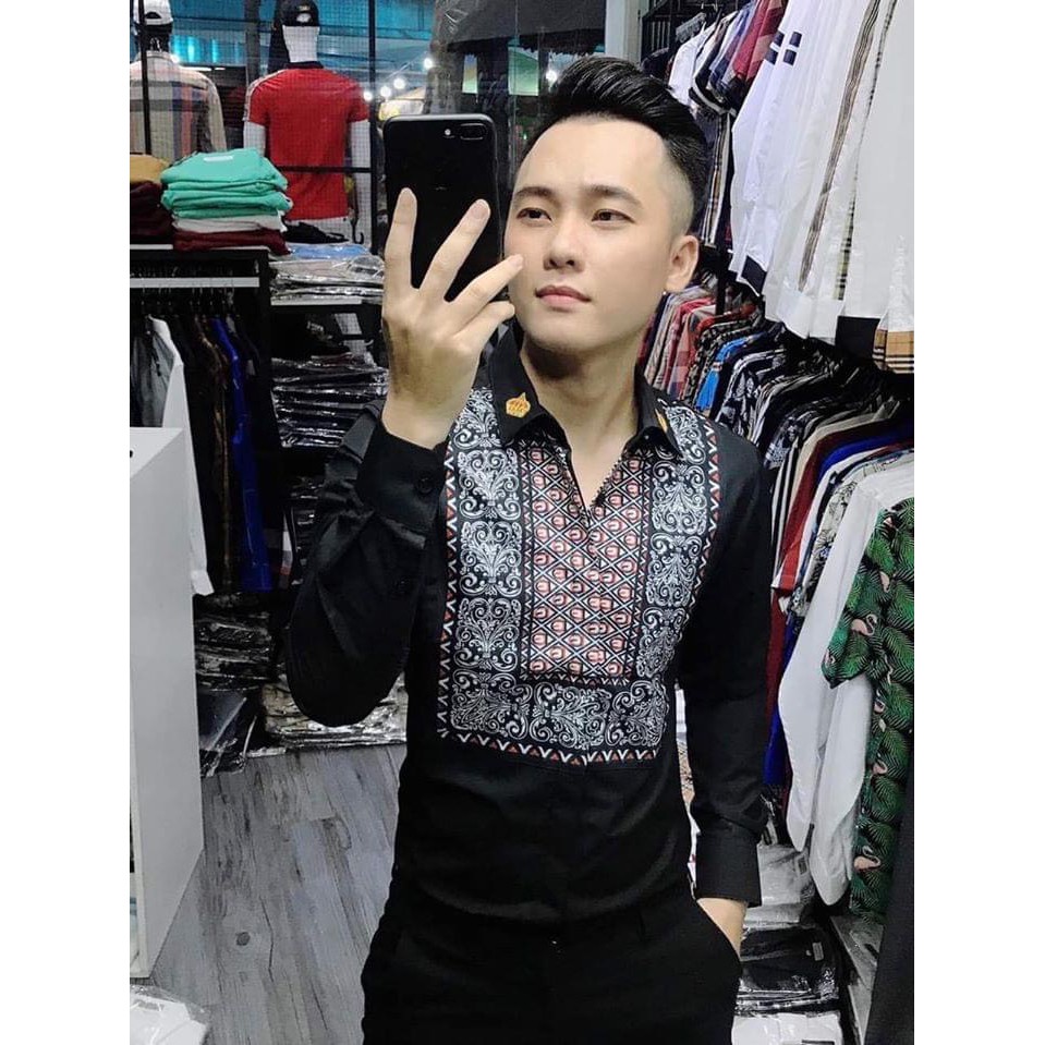 Áo sơ mi nam thêu họa tiết thời trang Hàn Quốc Shop AKHANG68