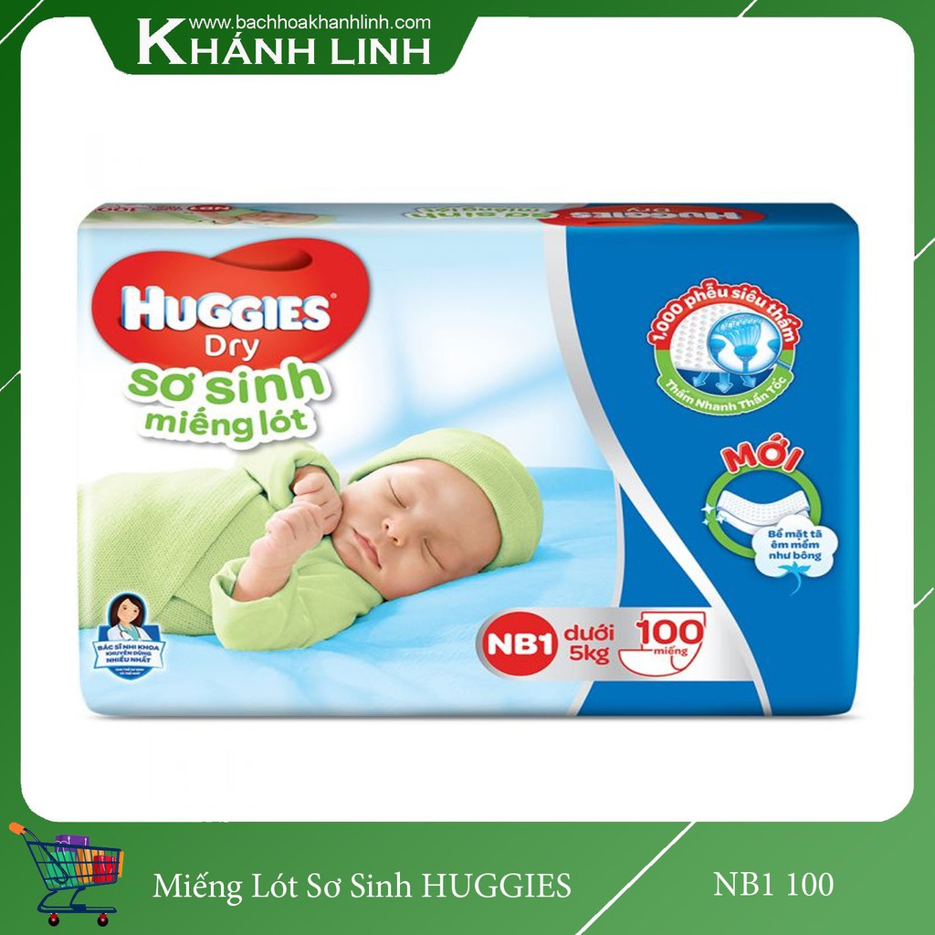 Tã lót sơ sinh HUGGIES NB1 100 miếng